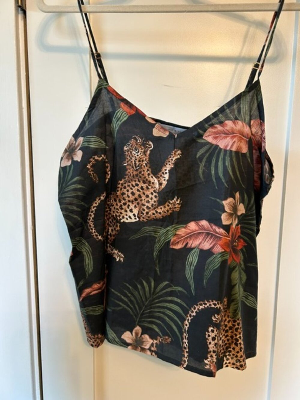 Animal print cotton cami
